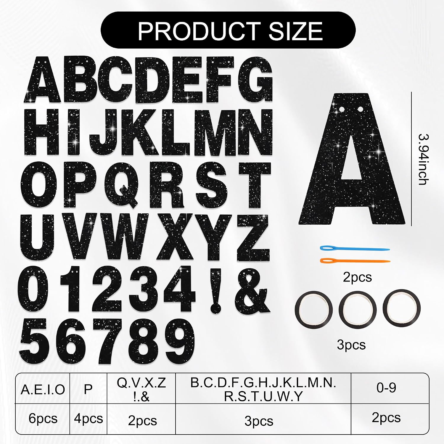 Detalle 2 de BEISHIDA 116‑Piece Glitter Letter Banner Kit