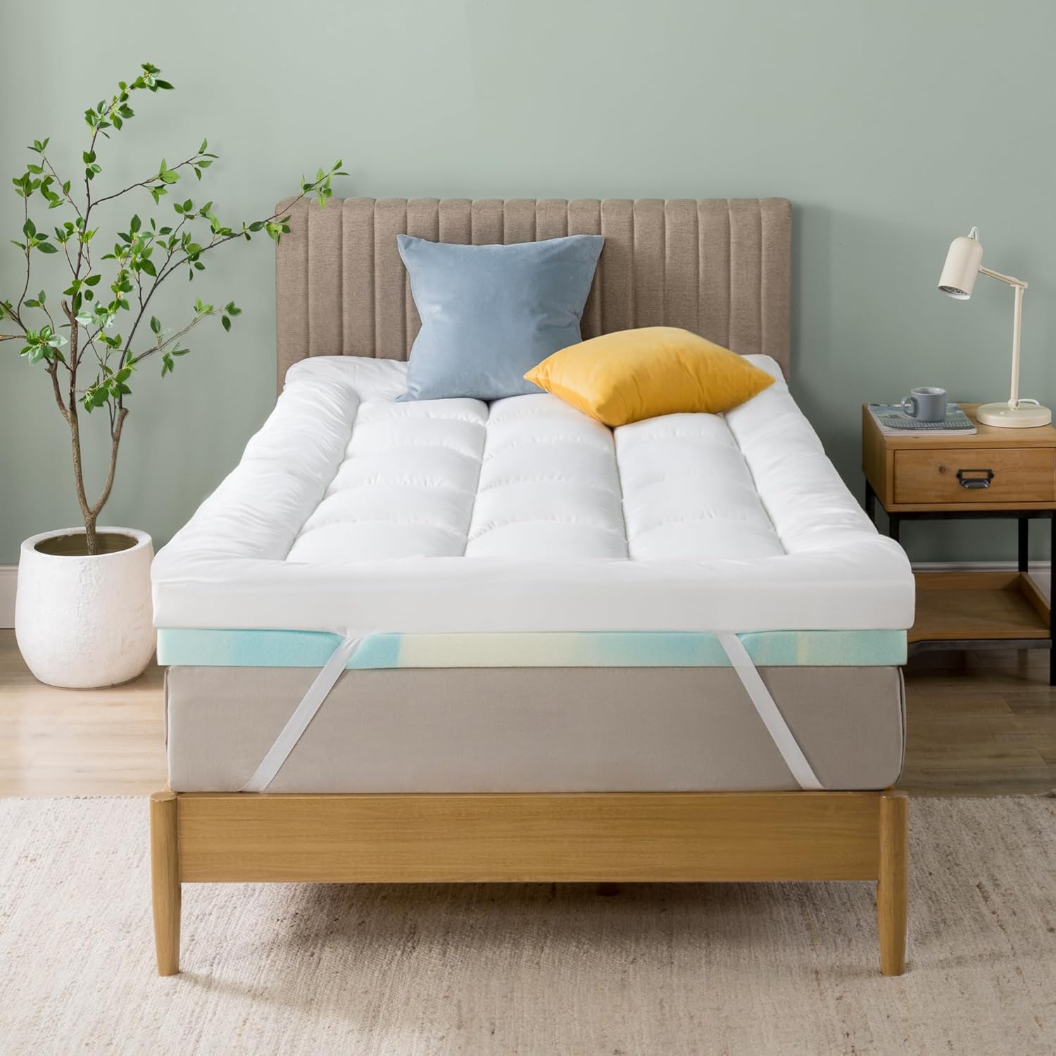 Detalle de Zinus Surmatelas 90x190 cm — mousse à flux d’air, 10 cm d’épaisseur, confort ergonomique
