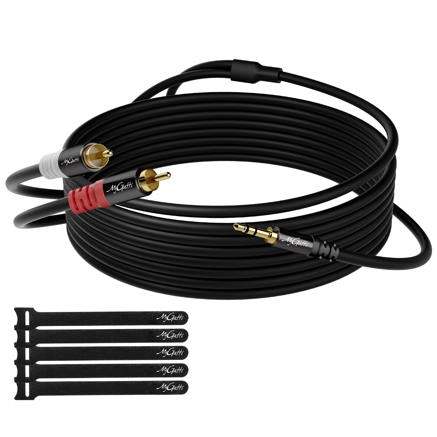 Thumbnail 6 de Mygatti Klinke 3,5 mm auf 2× Cinch (RCA) Kabel – 3 m, 2er-Set (Audio-Stereo Adapter/Y-Splitter)