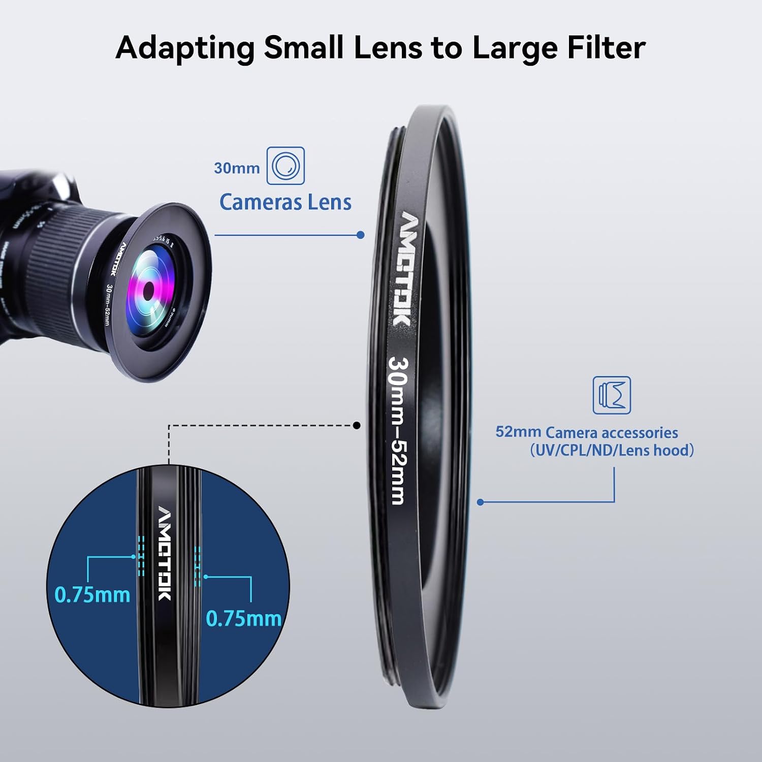 Detalle 2 de 105mm to 82mm lens adapter ring