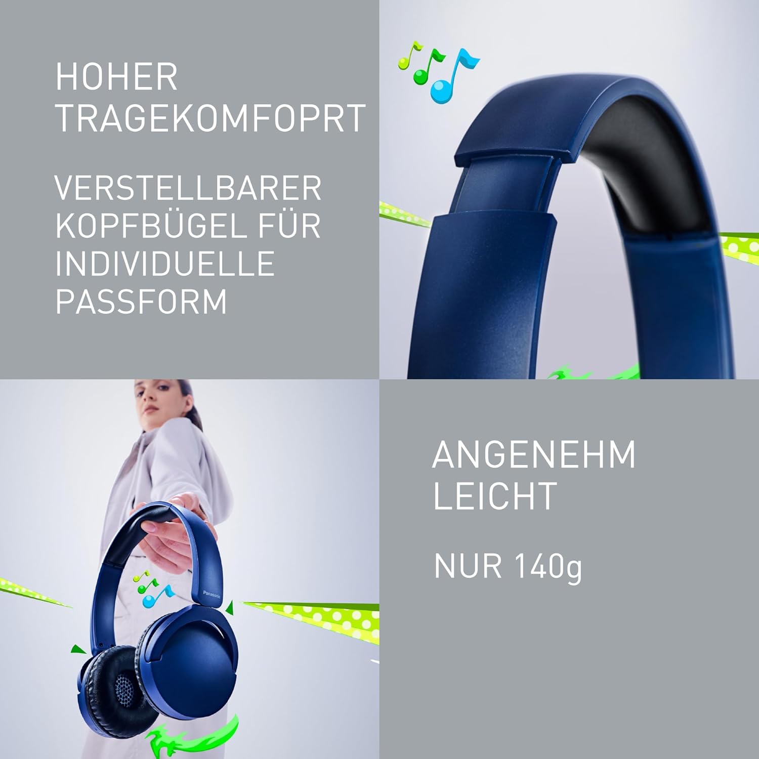 Thumbnail 3 de Panasonic HF630B On-Ear Kopfhörer, 72 Std. Wiedergabe