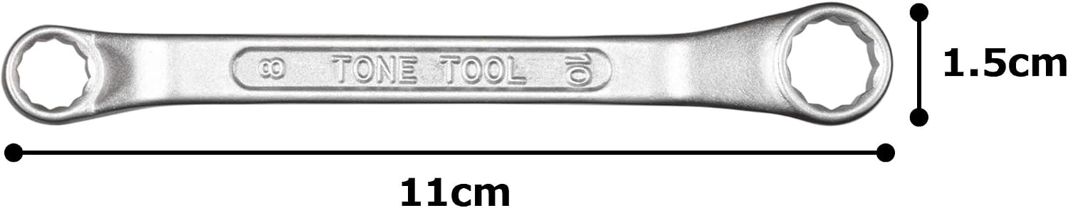 Detalle de トネ(TONE) HPM46-0810 ショートめがねレンチ 45°・二面幅8×10mm・12角