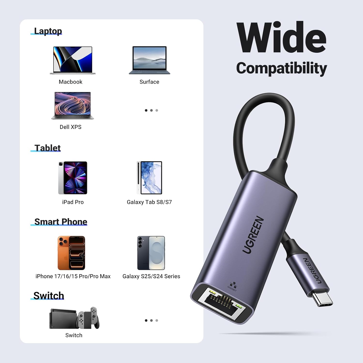 Thumbnail 6 de UGREEN USB C to Ethernet Adapter 1Gbps
