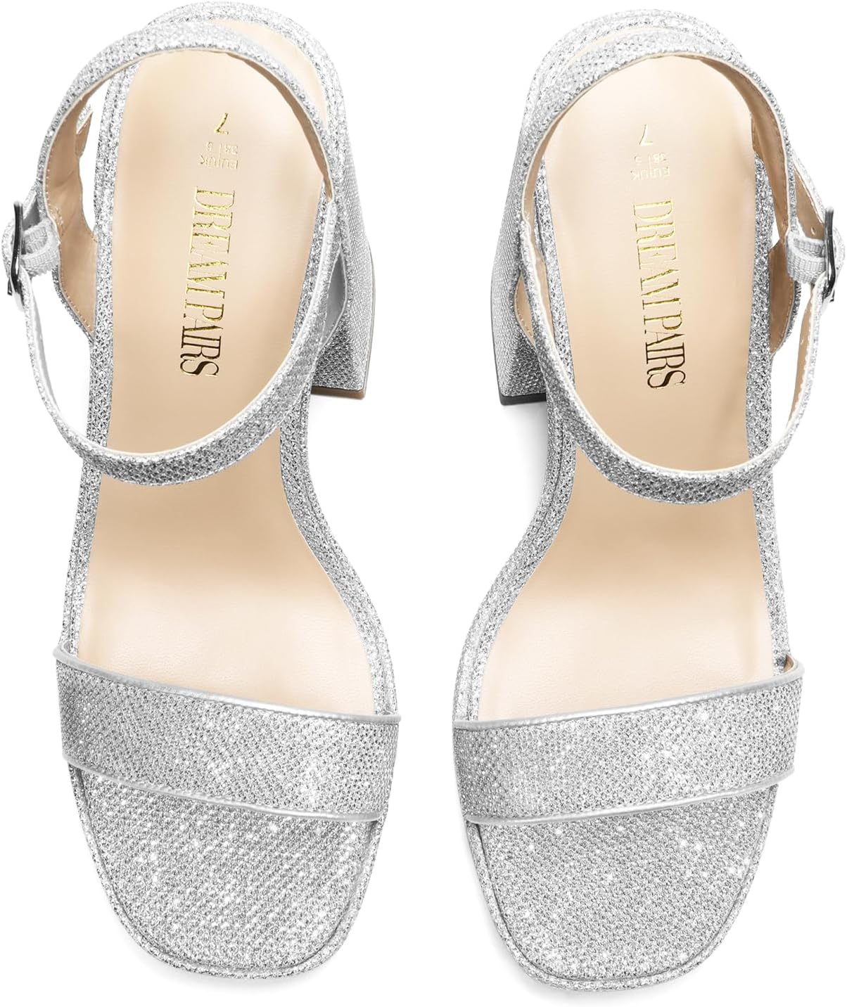 Detalle de DREAM PAIRS Women's Platform Sandals, 4.3-Inch Block Heel, Adjustable Strap