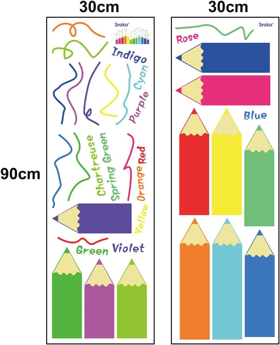 Thumbnail 6 de Sroko Colourful Kids Wall Stickers, Reusable Vinyl Decals, 2 Sheets