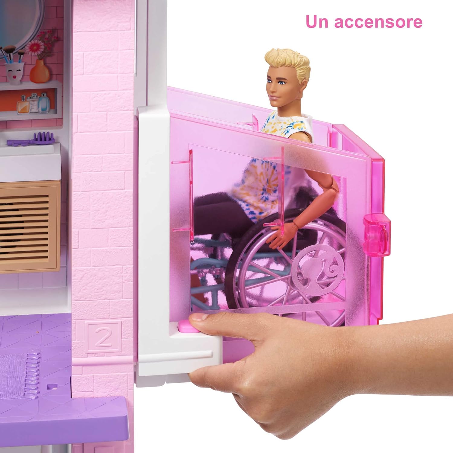 Detalle de Barbie Casa dei Sogni (GRG93) – Playset casa di Barbie 3 piani con piscina, scivolo e oltre 75 accessori