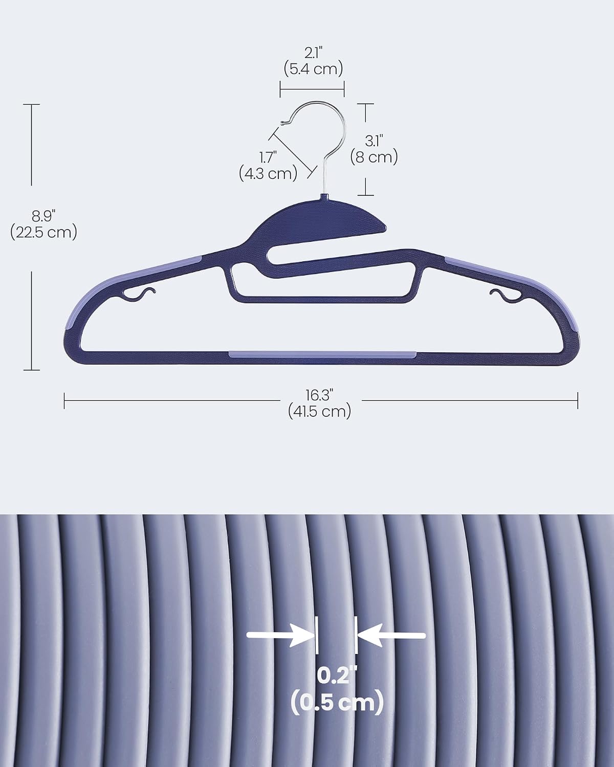 Thumbnail 6 de SONGMICS 20 plastic coat hangers, 0.5 cm thick