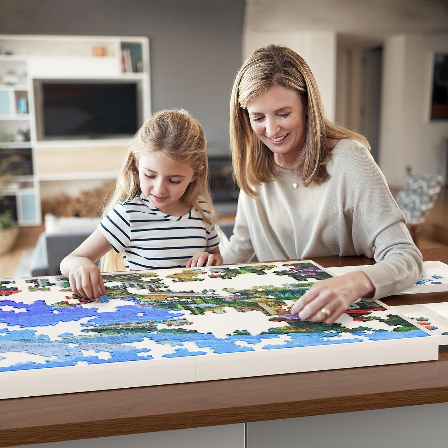 Thumbnail 6 de 1500 Pieces Puzzle Board with Drawers and Cover (35" x 27")