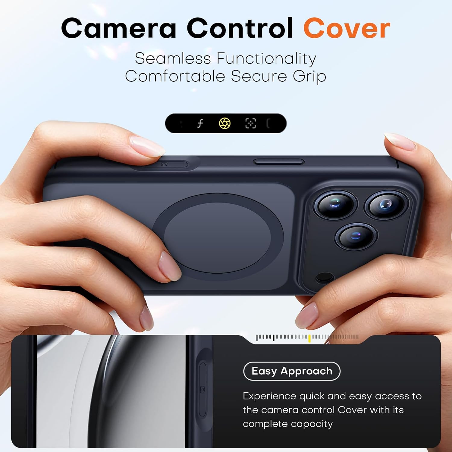 Detalle 2 de TAURI Magnetic for iPhone 17 Pro Case with Full Camera Protection (Camera Control Cover) – MagSafe Compatible, Matte Black