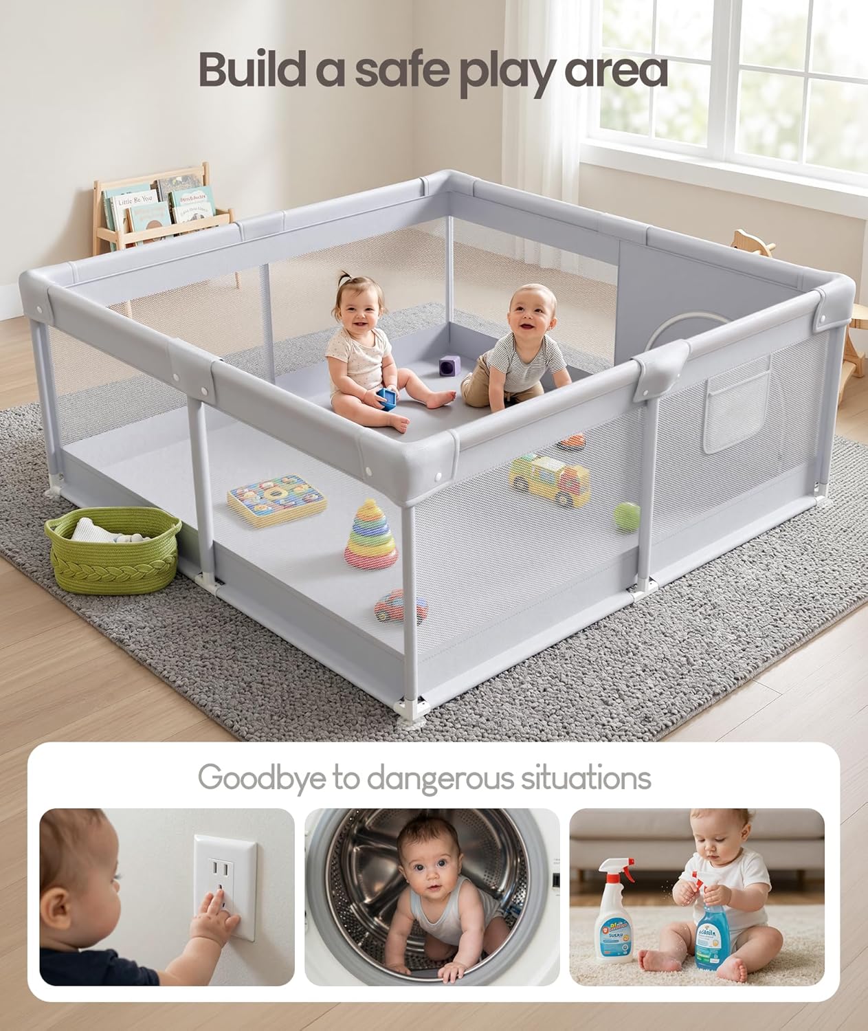 Thumbnail 4 de Fodoss Baby Playpen 47x47in Play Yard
