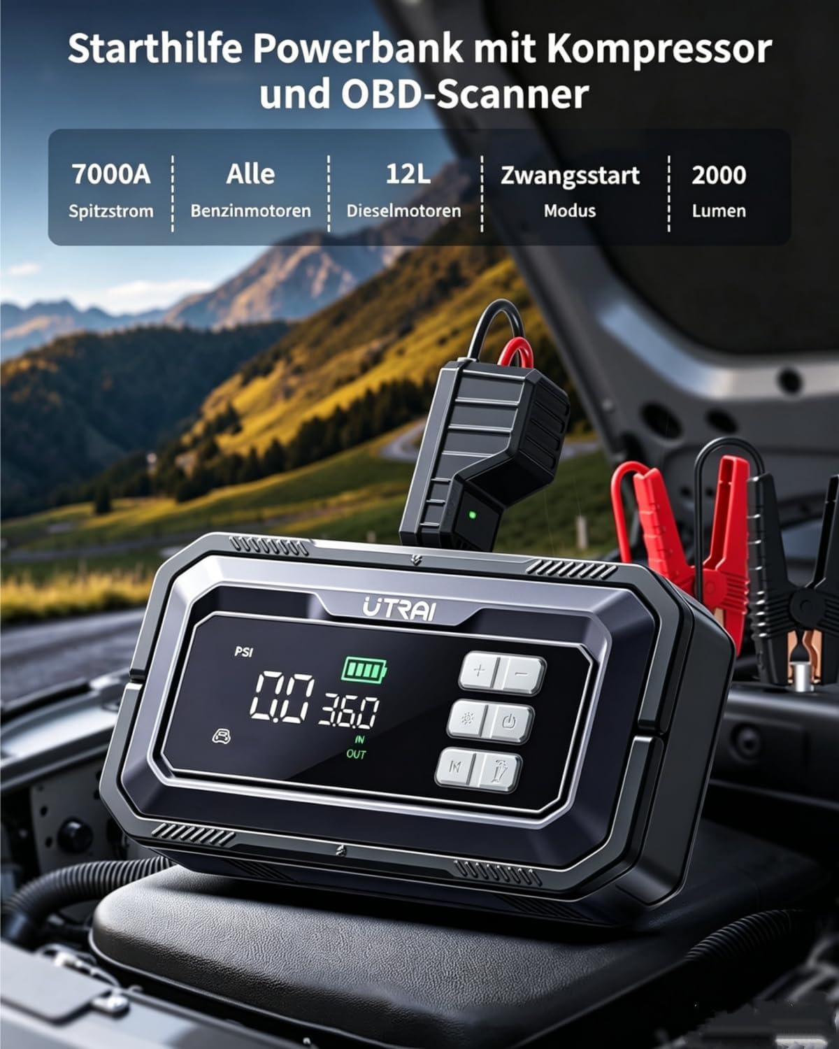 Detalle 2 de UTRAI 7000A Starthilfe 16000 mAh
