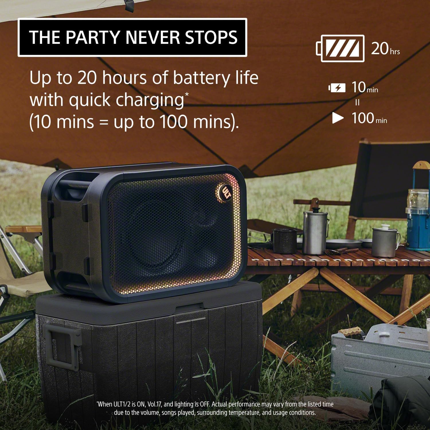 Detalle de Sony ULT TOWER 5 SRSULT500 Party Speaker, 300W, Bluetooth, XLR/RCA, IPX4