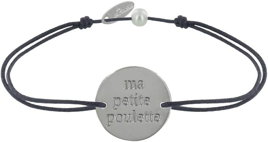 Thumbnail 5 de Les Poulettes Bijoux bracciale con medaglia placcata argento rotonda Ma Petite Poulette