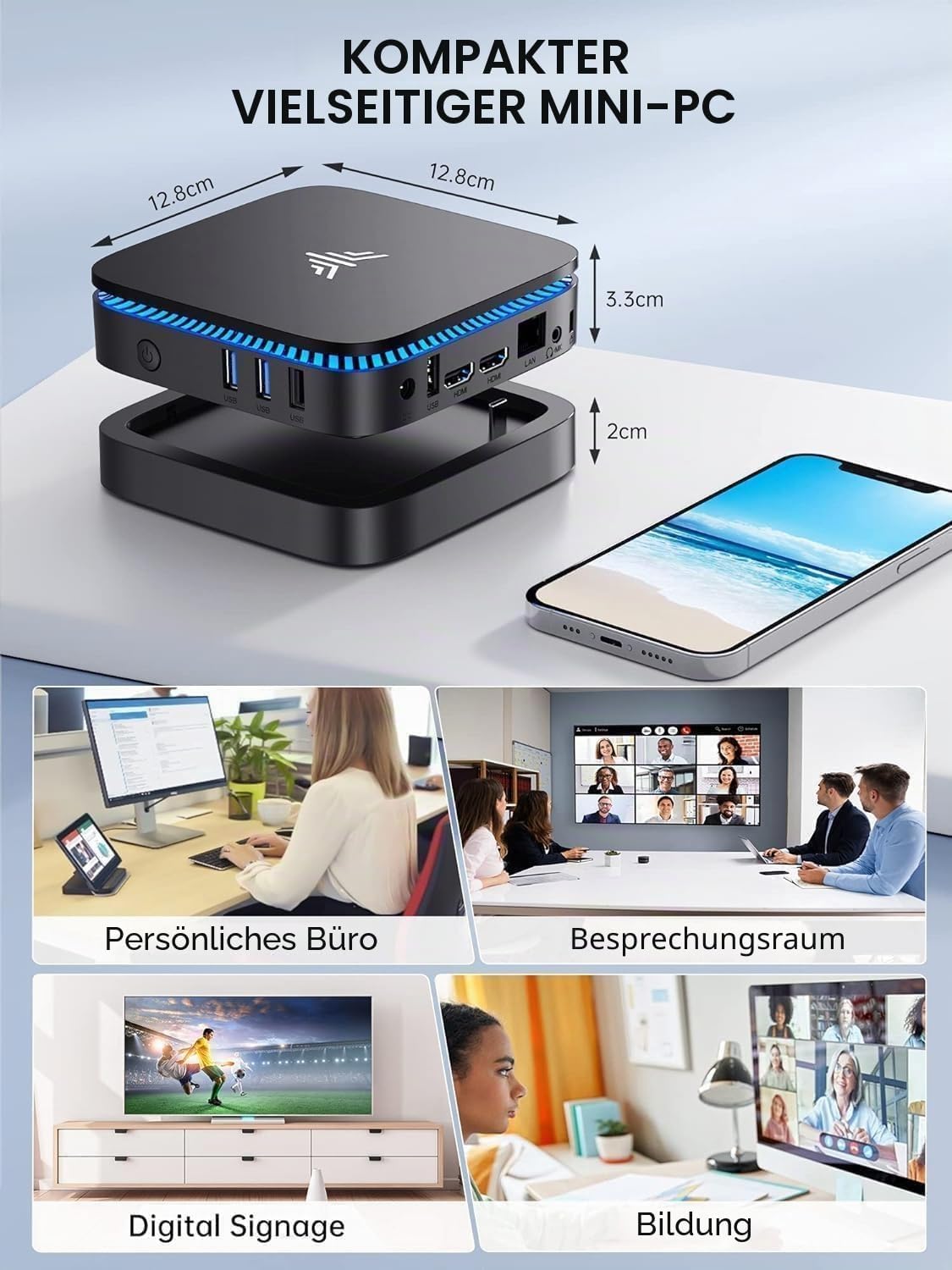 Thumbnail 5 de ACEMAGICIAN Mini PC AK1PLUS mit Intel Pentium N5030 – 12 GB RAM, 256 GB SSD, Windows 11 Pro, 4K HDMI-Dual, Lüfterlos
