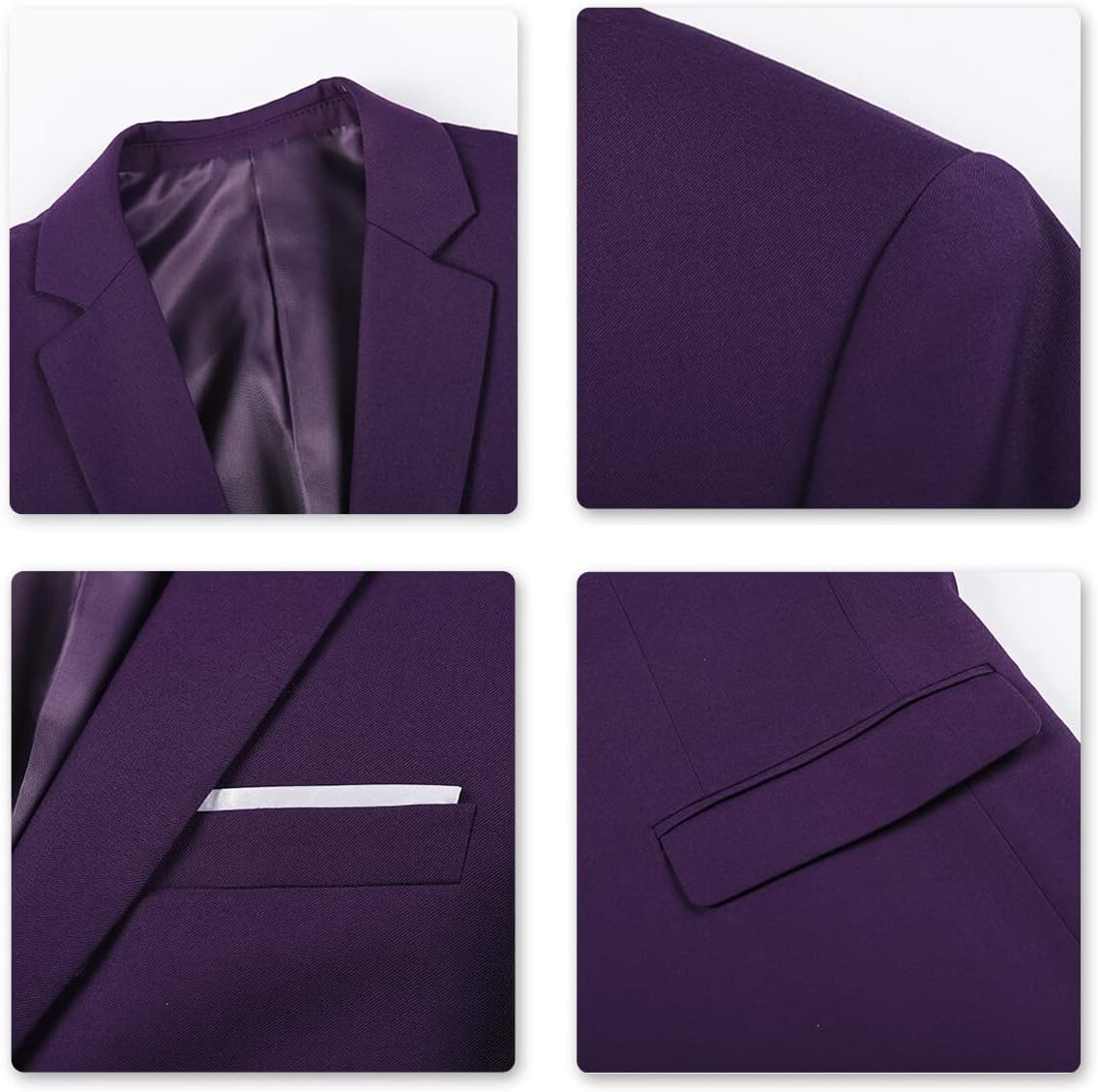 Thumbnail 6 de Costume homme 3 pièces YOUTHUP slim fit smoking (veste + gilet + pantalon) à deux boutons