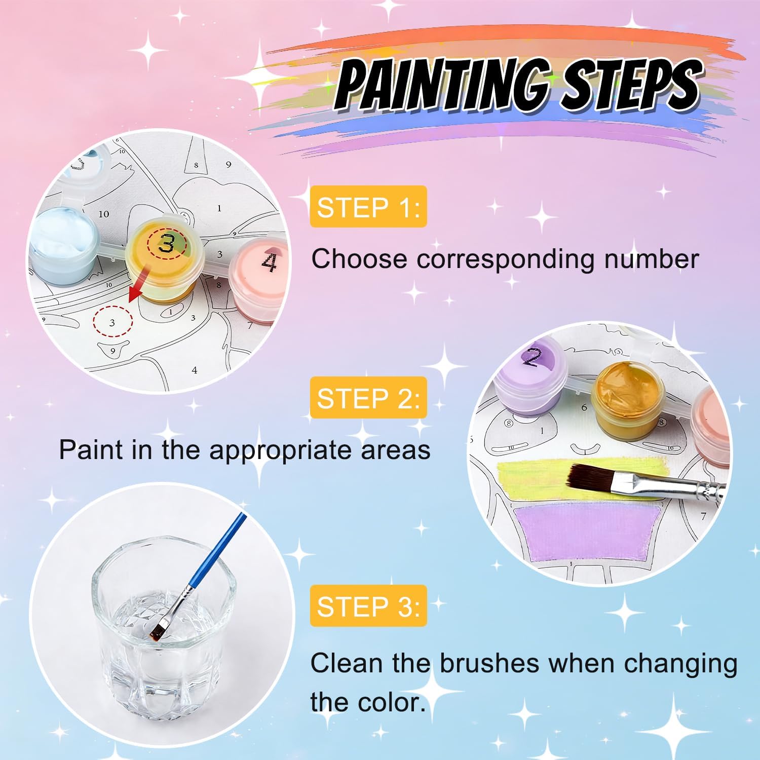 Thumbnail 6 de Yveszomi 2 Pack Paint by Numbers for Adults with Frame – Flowers 8x12in