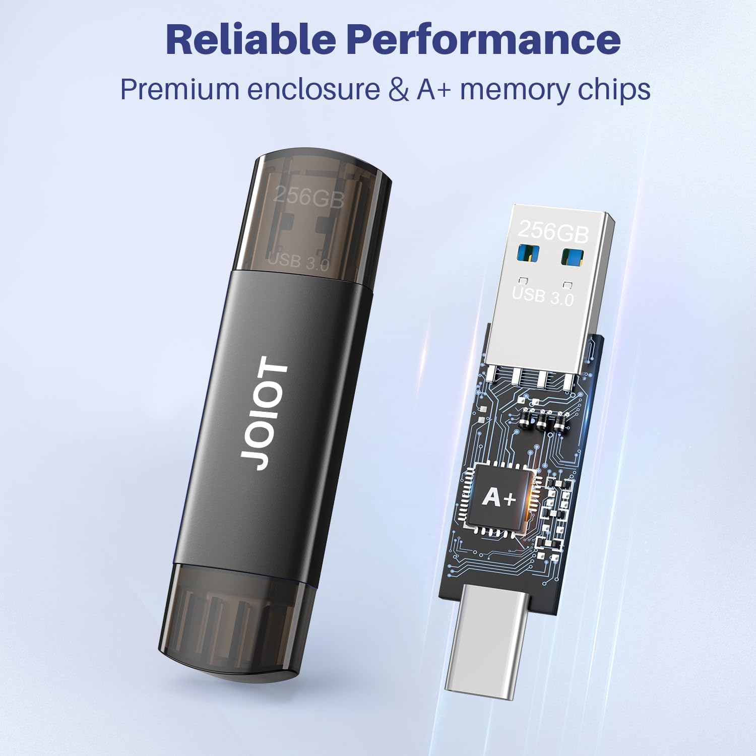 Detalle de JOIOT 256GB Dual-Interface USB-A & USB-C 3.0 Memory Stick