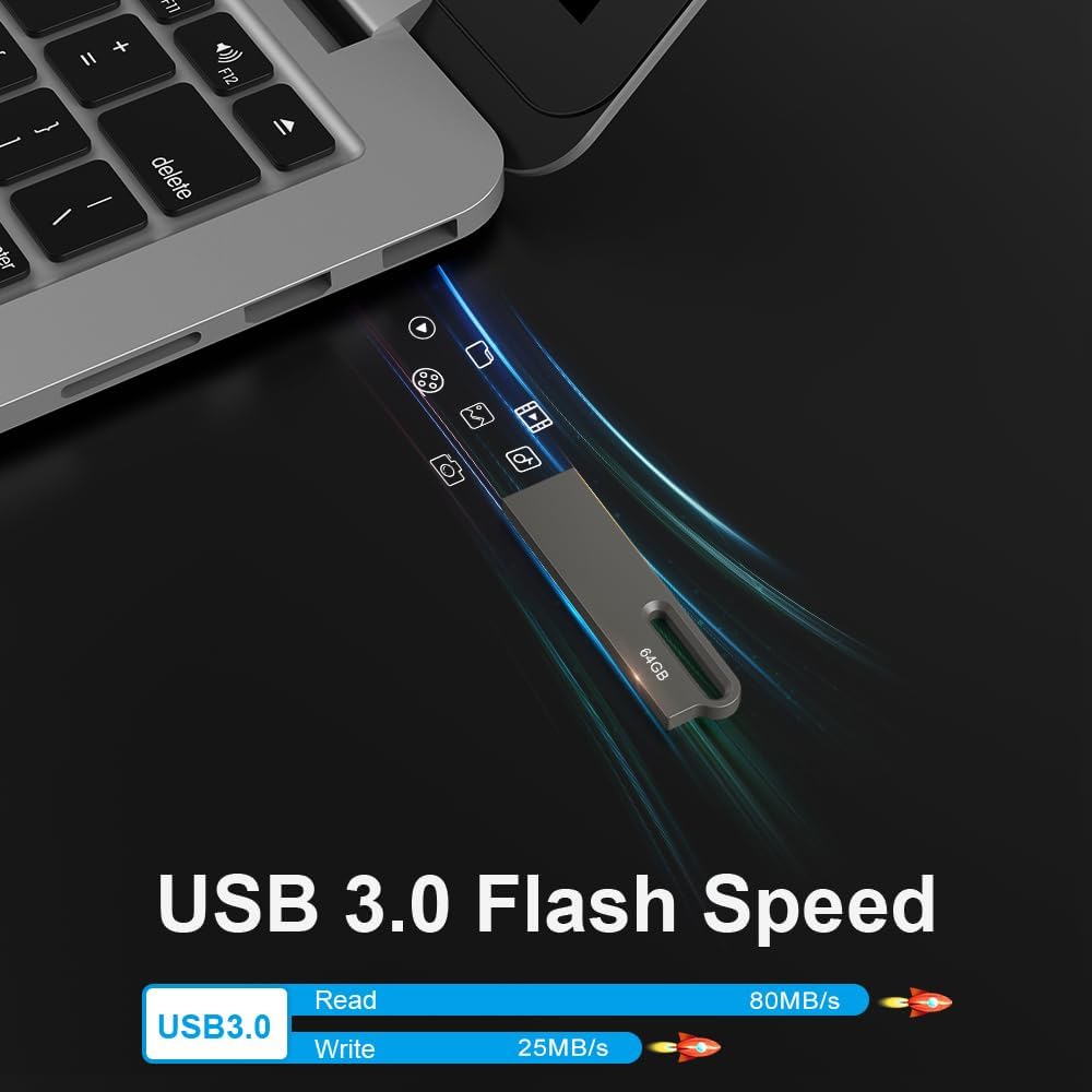 Detalle de 64GB USB Stick 5 Pack (USB 3.0) – High‑Speed Mini Flash Drives