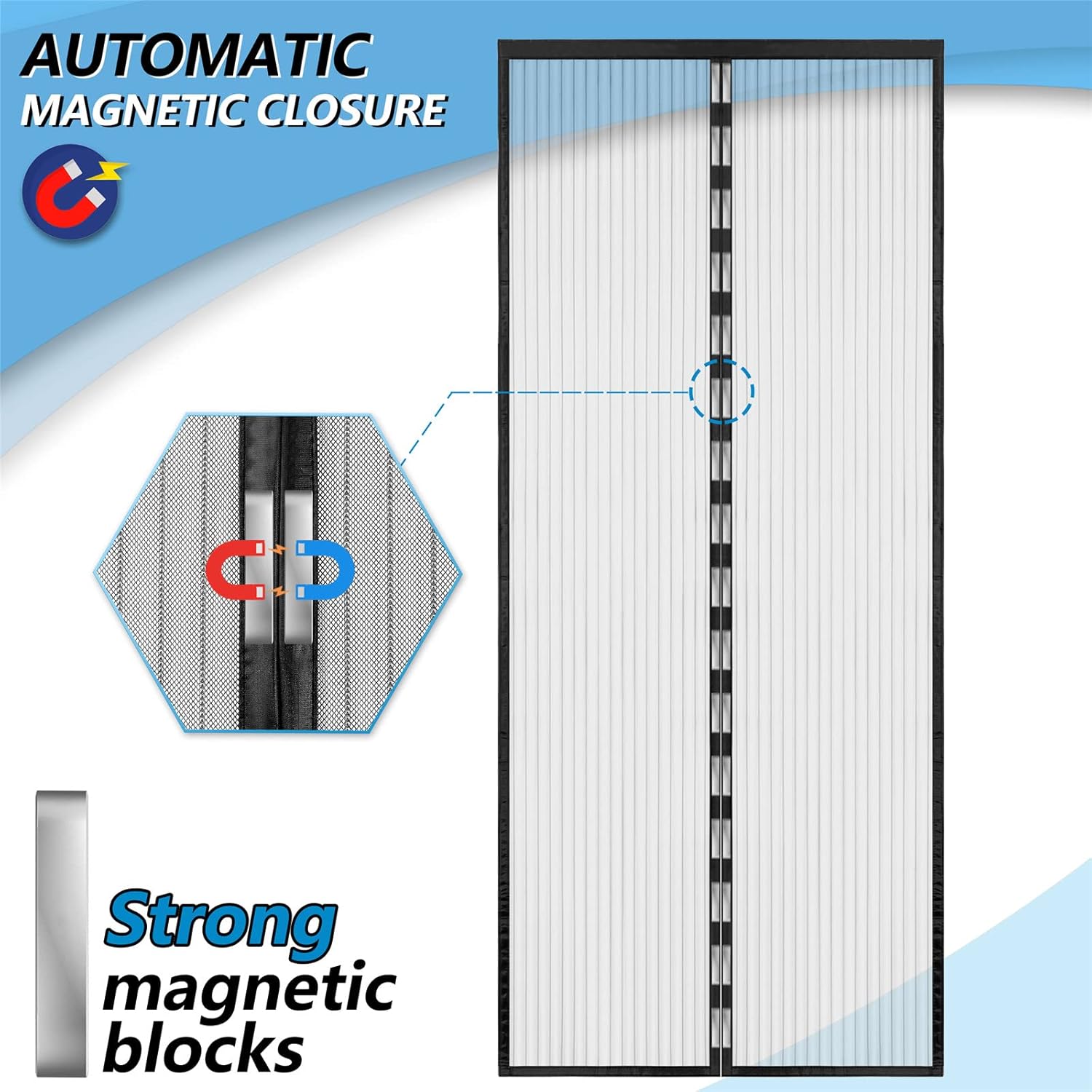 Thumbnail 3 de Zanzariera Porta Finestra 80x185, SHA2WEN Zanzariera Magnetica Nero – protezione semplice e pratica per estati tranquille