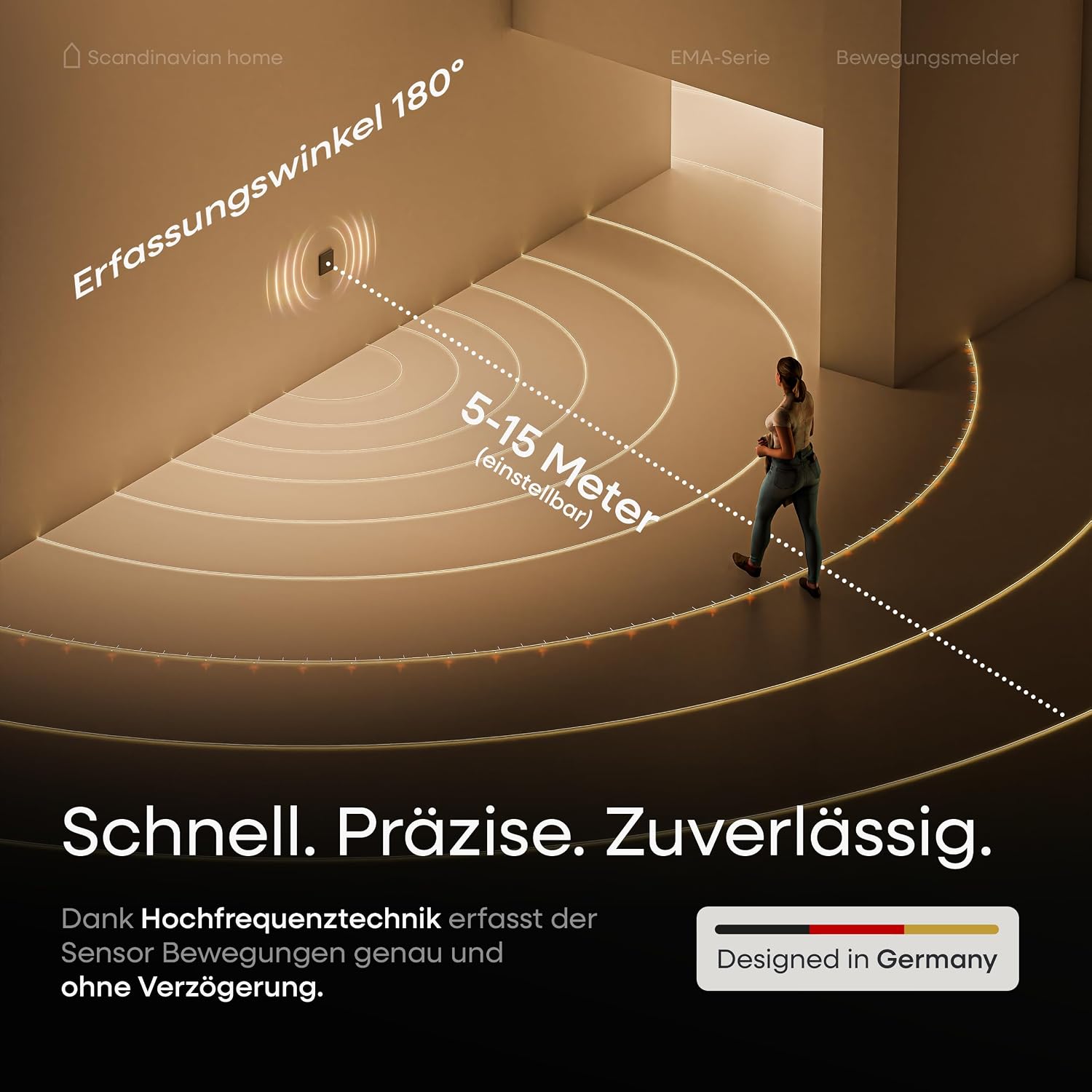 Thumbnail 3 de Scandinavian home Lysea Innen-Bewegungsmelder mit 3-Draht-Technik (Standardmaß, 55 x 55 mm), Anthrazit Matt