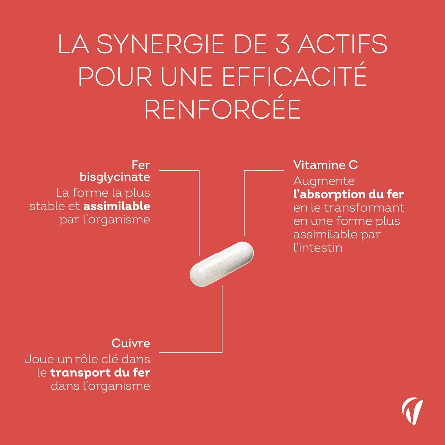 Thumbnail 3 de Vitavea Fer Bisglycinate 14 mg + Vitamine C & Cuivre – absorption élevée, 120 gélules vegan, fabriqué en France