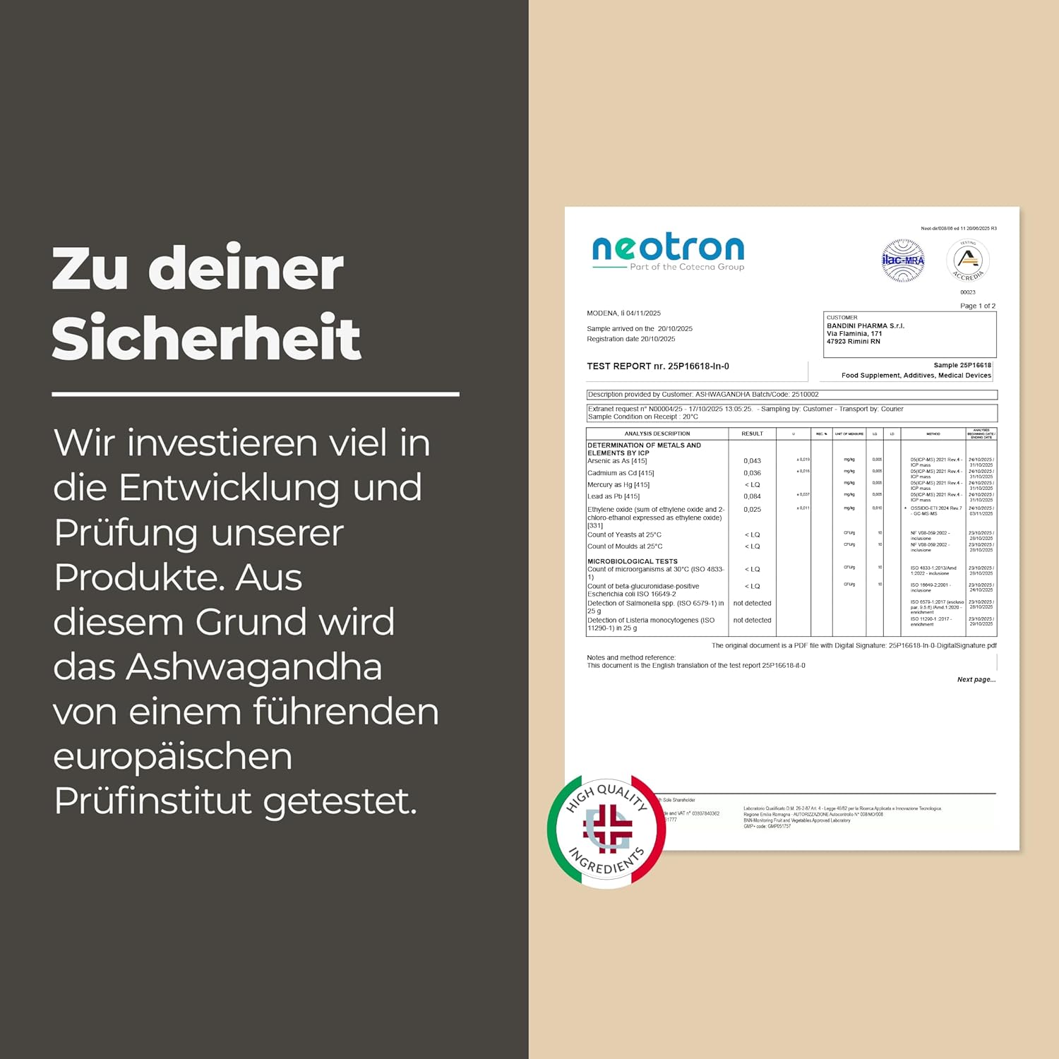 Thumbnail 3 de Bandini® Ashwagandha (Withania somnifera) KSM-66® – patentierter Wurzelextrakt, 500 mg pro Kapsel, 60 Kapseln