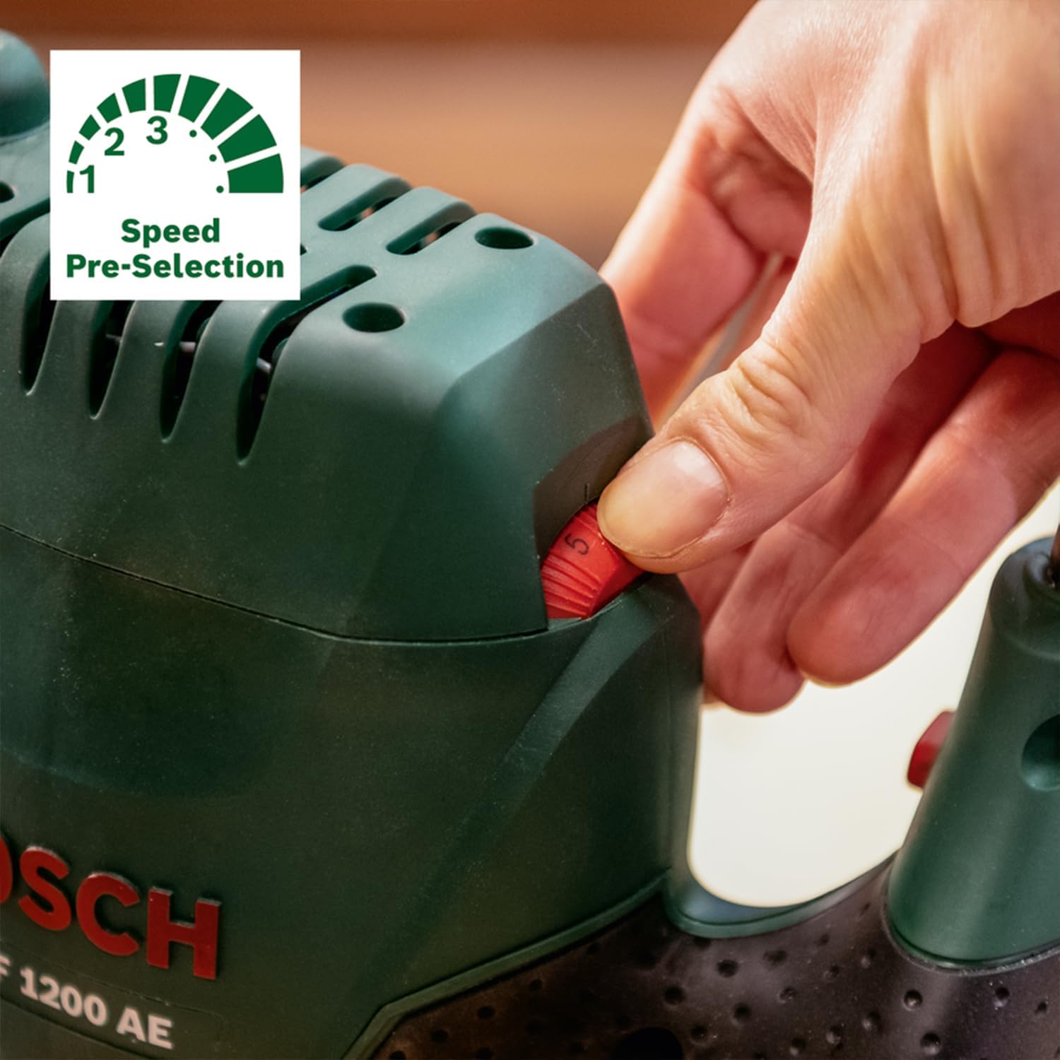 Thumbnail 3 de Bosch POF 1200 AE fresatrice 1200 W con sistema SDS, guida parallela e kit copiatori