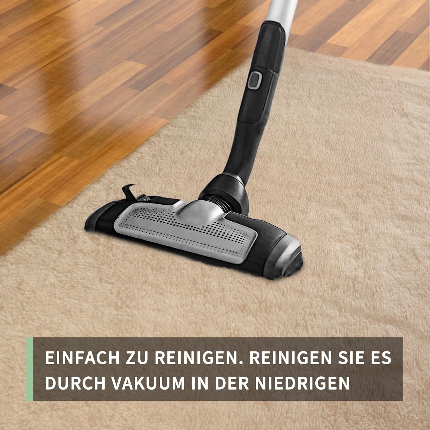 Detalle de Sour Lemon Hochflor-Teppich in Beige (240x340 cm), waschbar, rutschhemmend