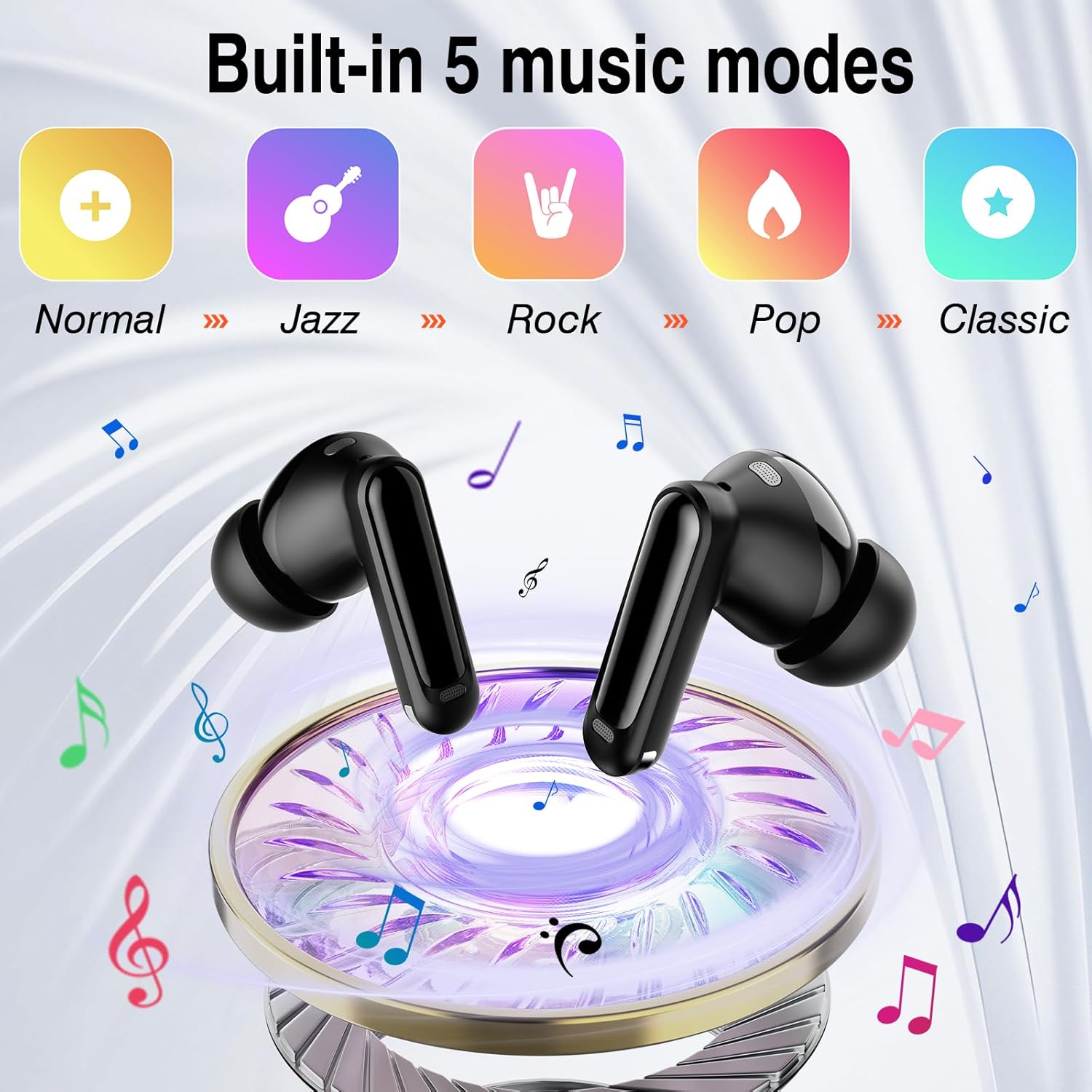 Thumbnail 6 de 2026 Wireless Earbuds with ANC, Transparency Mode and Touchscreen Charging Case