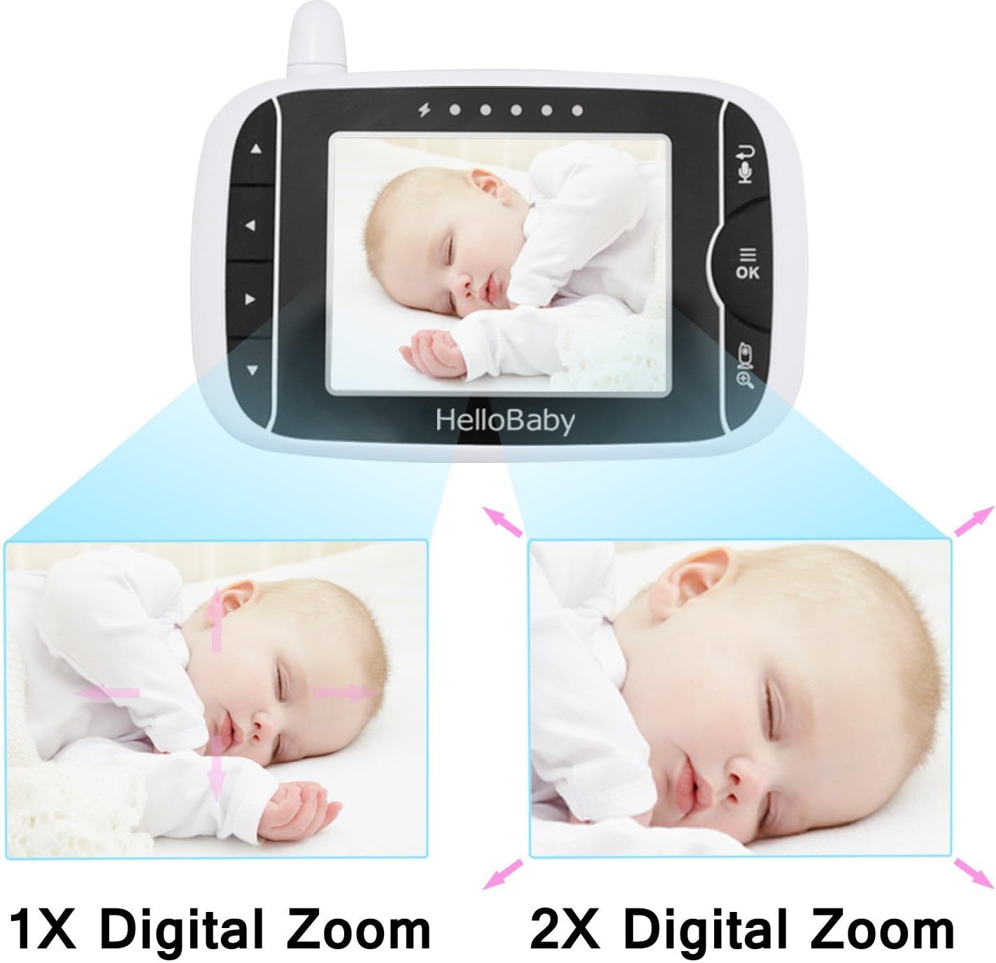 Thumbnail 3 de HelloBaby HB32 3.2 Inch Baby Monitor
