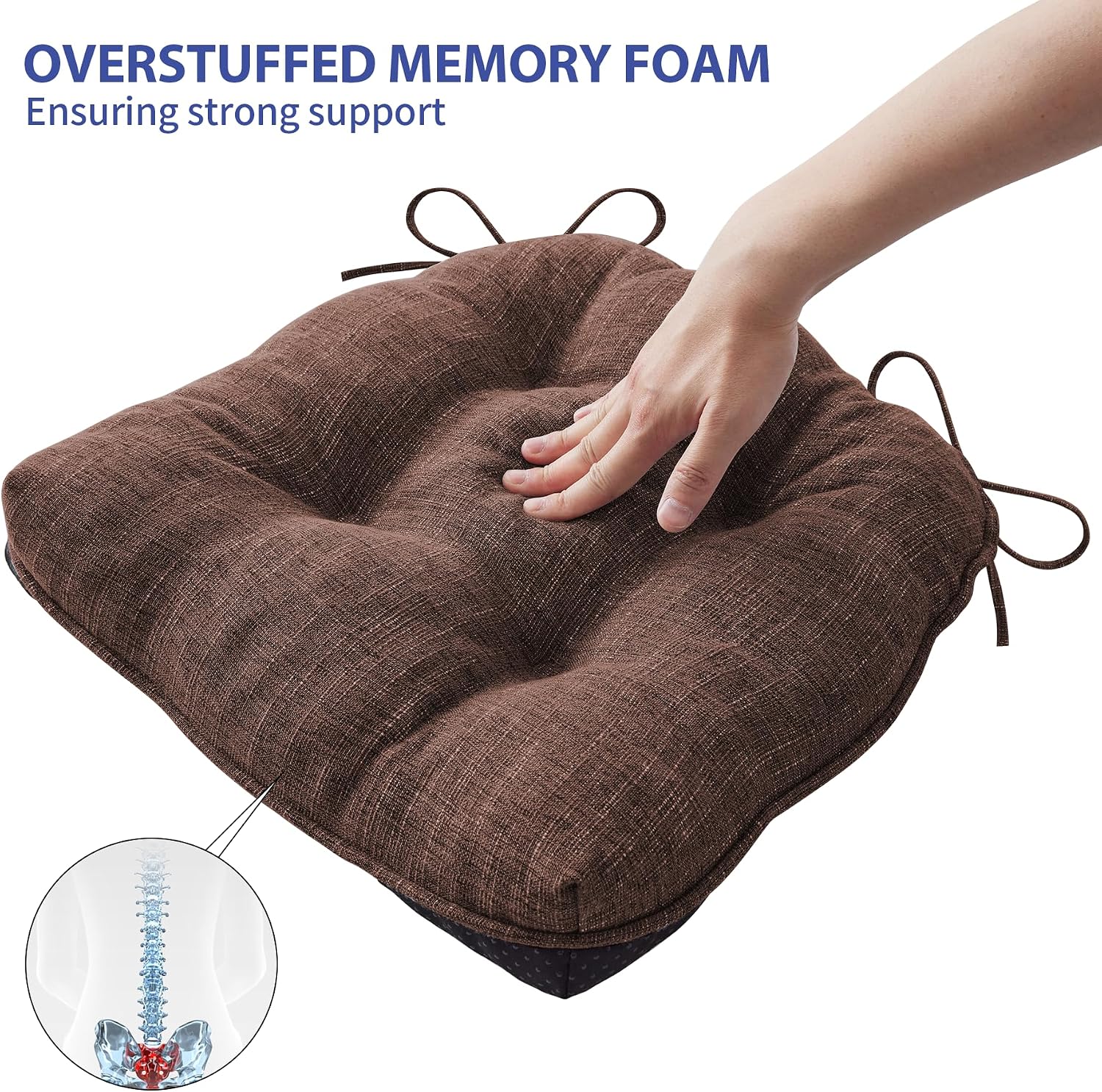 Thumbnail 4 de IPYNBAP 18 x 18 x 4 Memory Foam Chair Cushions 🍽