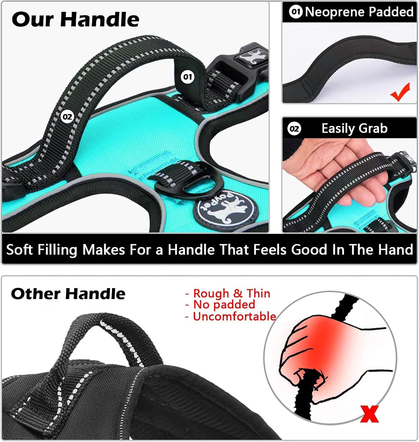 Thumbnail 4 de PoyPet No Pull Dog Harness 2‑clip for XL dogs