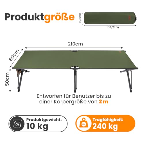 Thumbnail 5 de Homecall Feldbett klappbar XXL – 210 × 80 cm, Traglast bis 240 kg