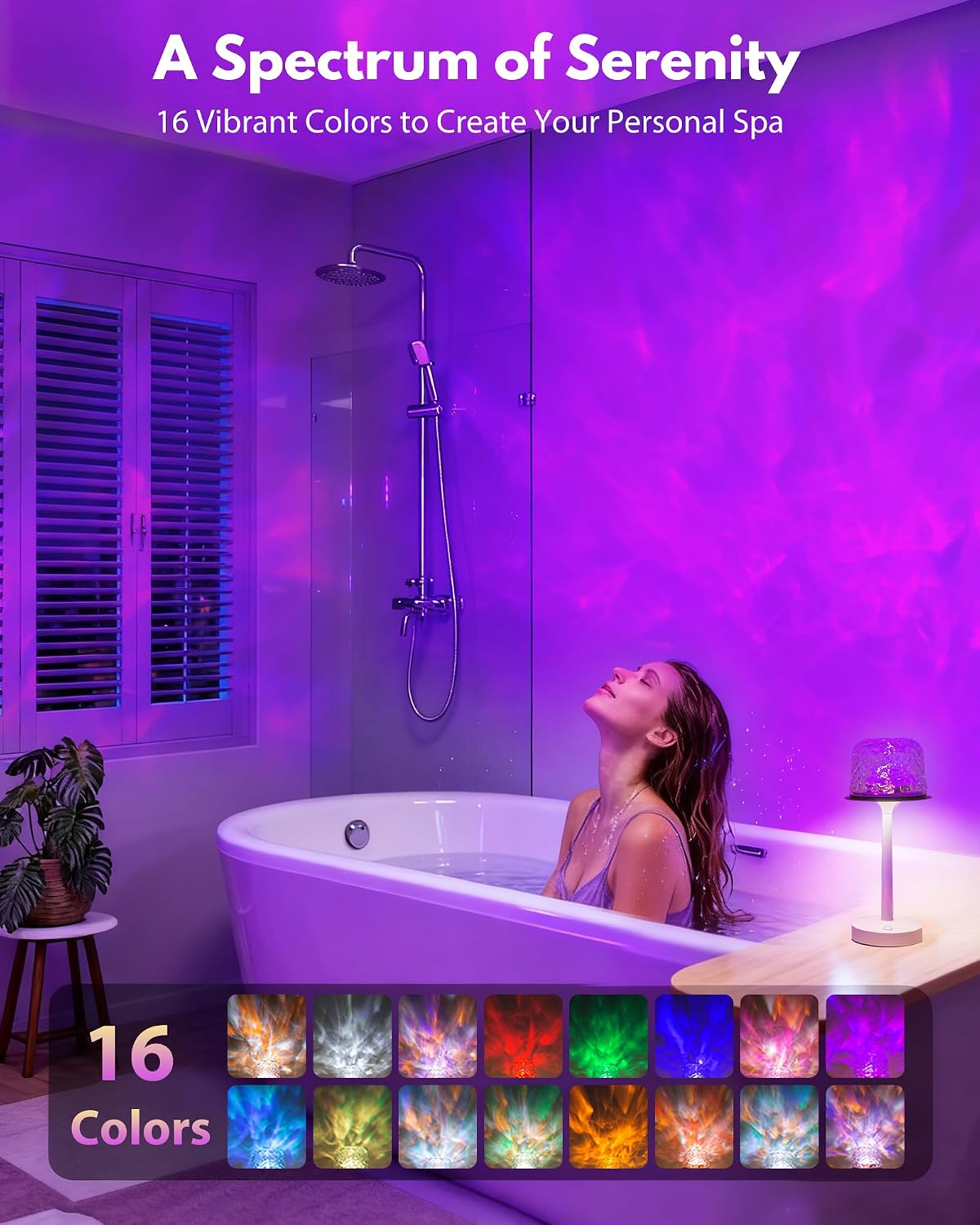 Thumbnail 1 de Funlenry Spa-Like Shower Lamp 16‑colour projector