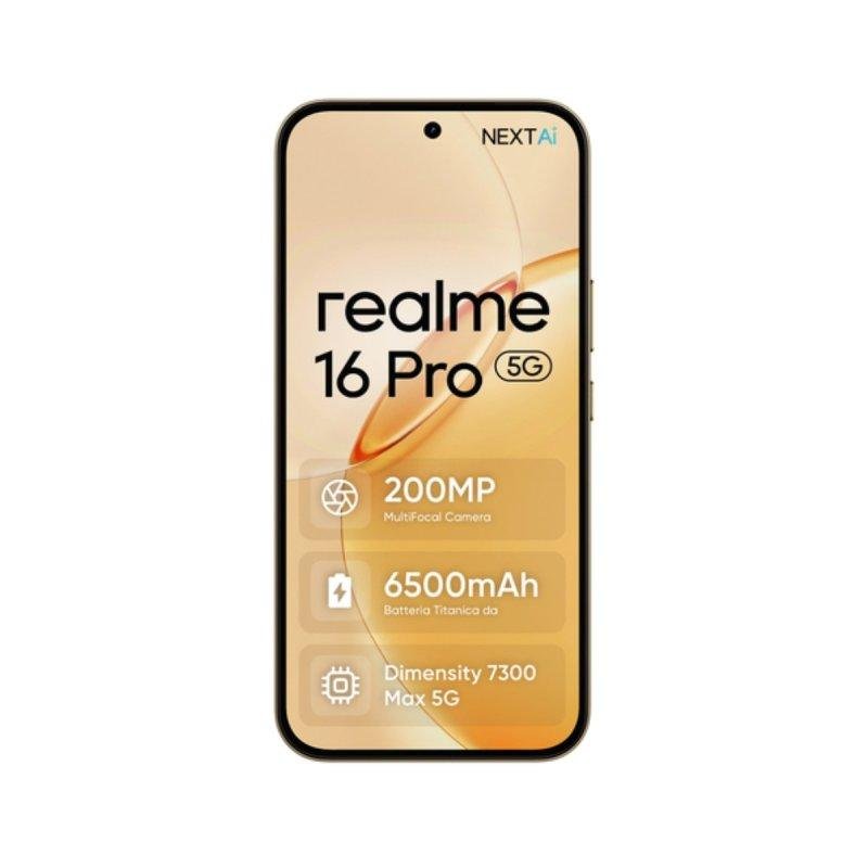 Detalle 2 de Realme 16 Pro 5G 8GB/256GB - Dorado, 6.8" AMOLED y cámara de 200 MP