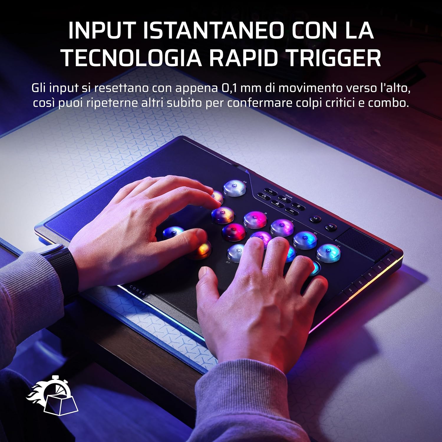 Thumbnail 4 de Corsair NOVABLADE PRO Controller wireless con Effetto Hall, 2,4 GHz e 15 tasti per PS5, PS4 e PC