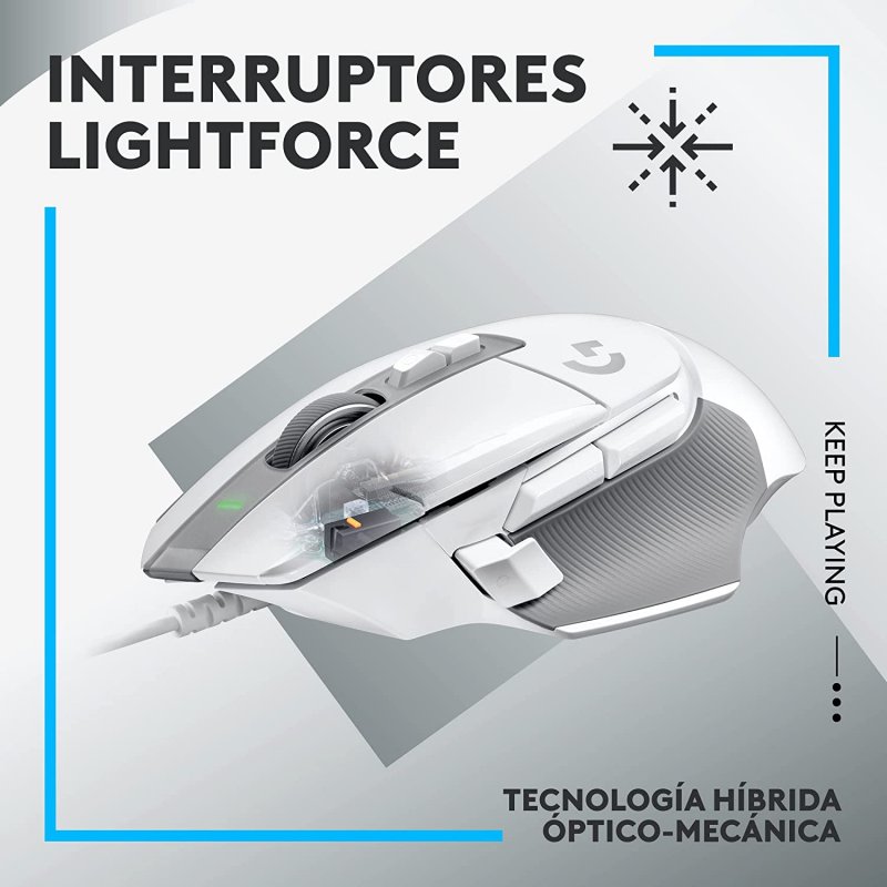 Detalle de Logitech G G502 X Ratón gaming 25.600 DPI