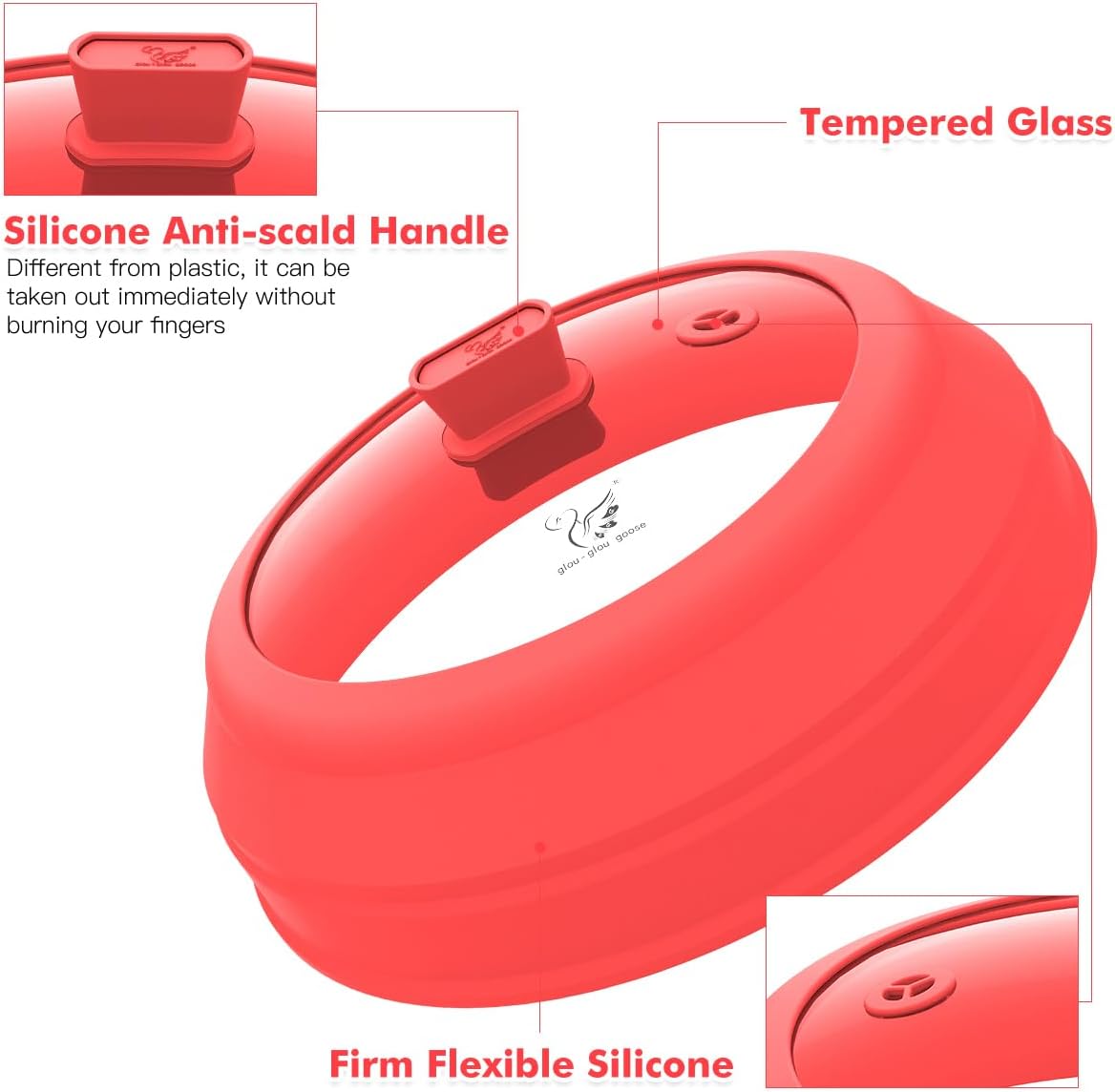 Detalle 2 de Microwave Splatter Cover, Tempered Glass