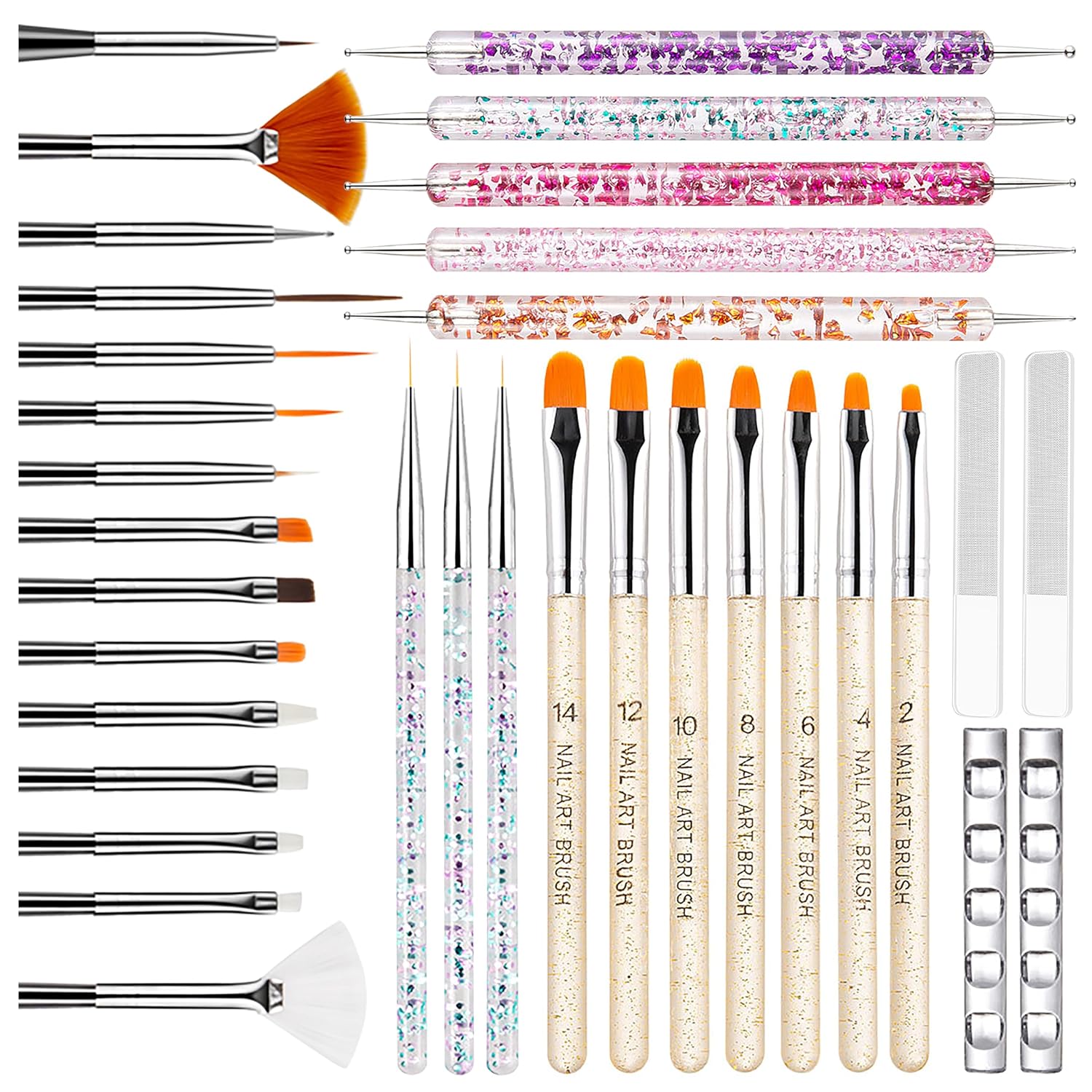 Detalle de MYR Nail Art Brush Set, 34 Pieces