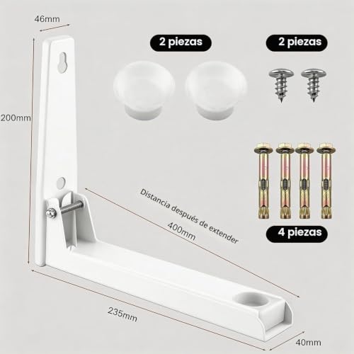 Detalle de LINLINOI 2 piezas: Soporte de pared para microondas ajustable en acero inoxidable