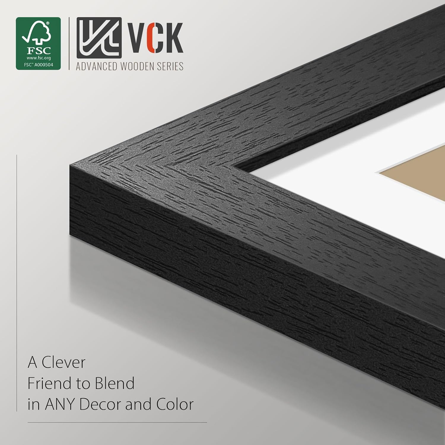 Thumbnail 4 de VCK 8x10 Picture Frame Set of 5 – Versatile Black Frames for 5x7 or 8x10 Displays