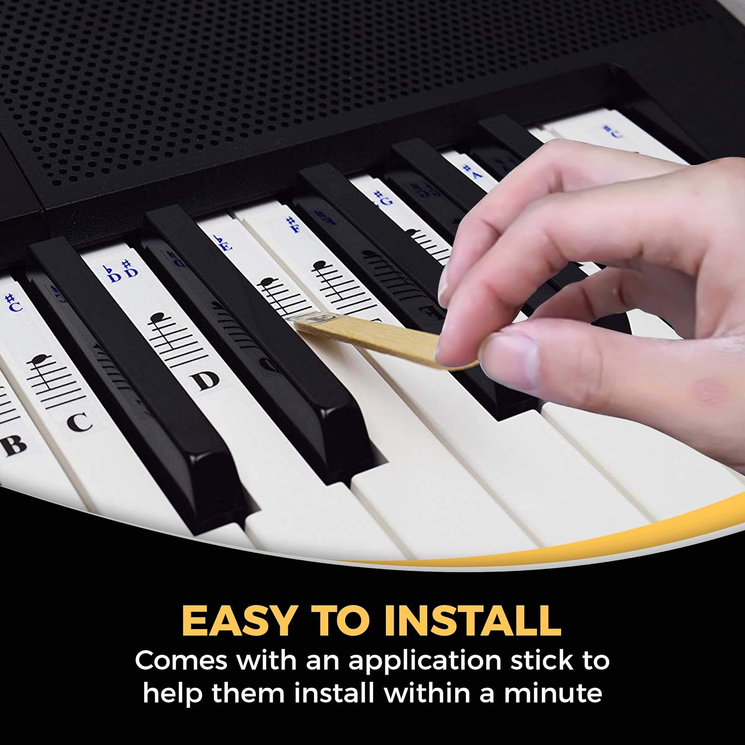Thumbnail 1 de QMG Piano Note Stickers, Transparent Vinyl