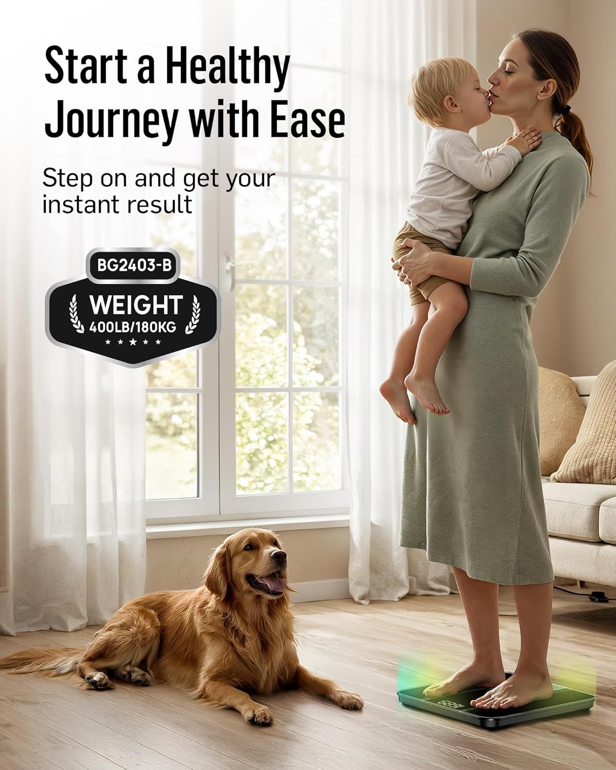 Thumbnail 4 de Runstar RunStar Digital Bathroom Scale (Silver) up to 400lb with clear LED backlight