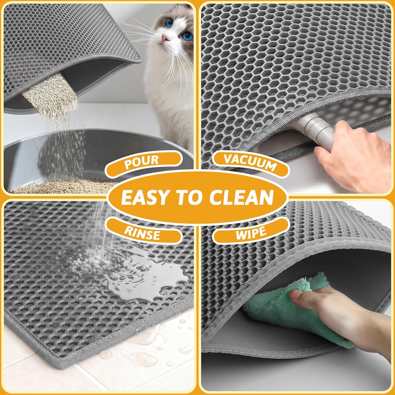Detalle 2 de Pieviev Cat Litter Mat 76x61cm 🐾