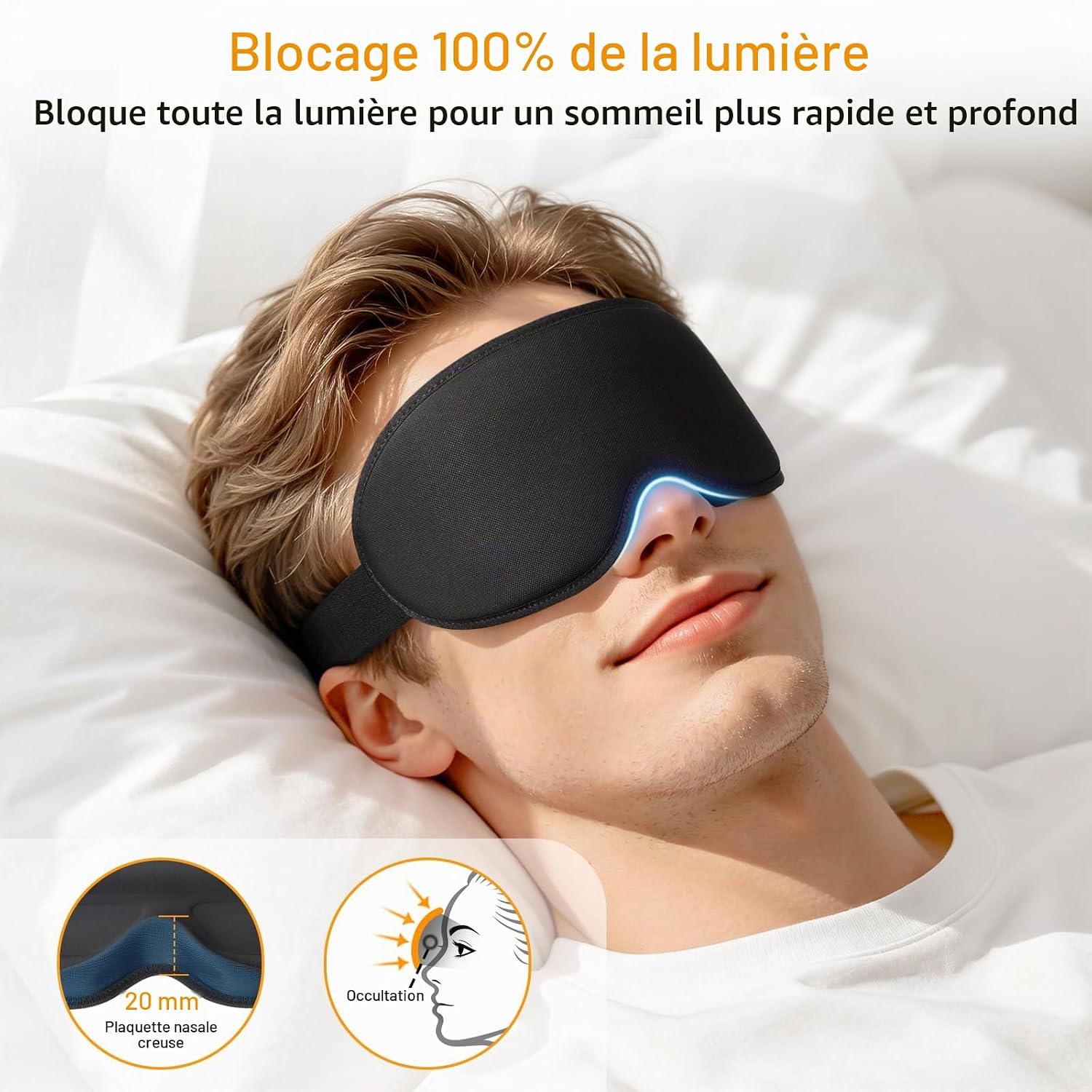 Detalle 2 de Gritin 2026 Gen2 slaapmasker, 3D-oogcontour en verstelbare hoofdband
