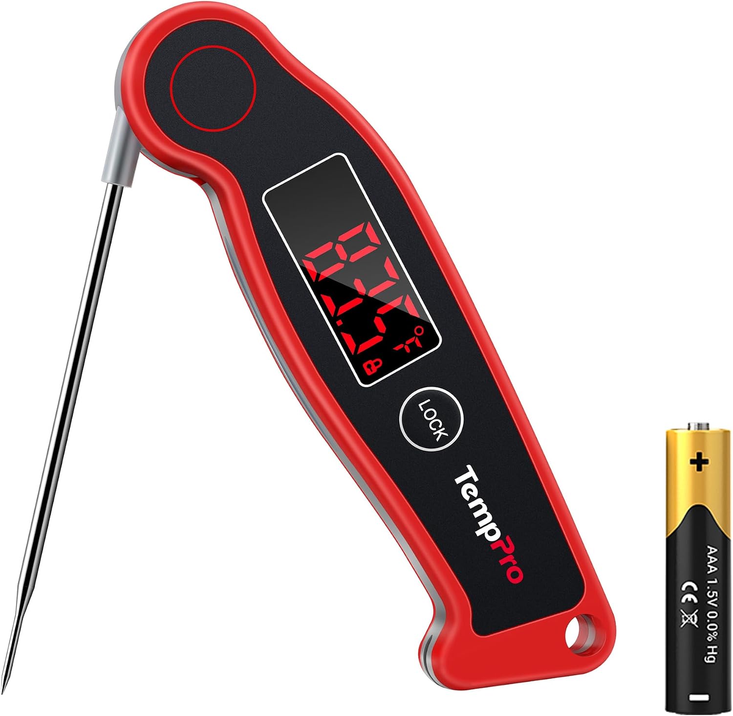 Detalle de TempPro TempSwift ELITE TP-19 Digital Meat Thermometer, Waterproof, 180° Display