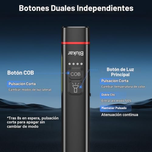 Thumbnail 7 de Blukar 2026 Gen2, linterna LED recargable con luz COB y USB-C