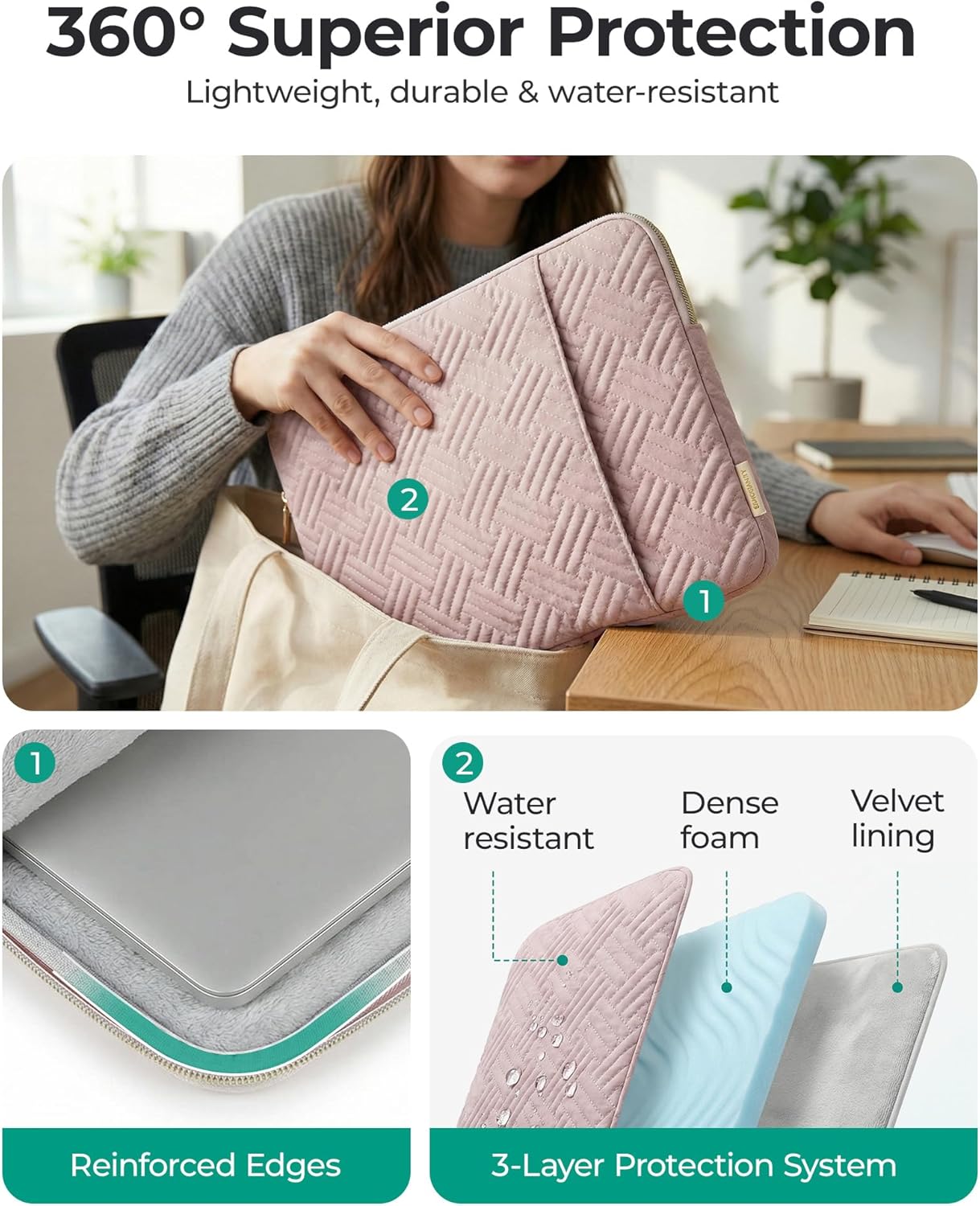 Detalle 2 de BAGSMART Laptop Sleeve, 13–14 Inch