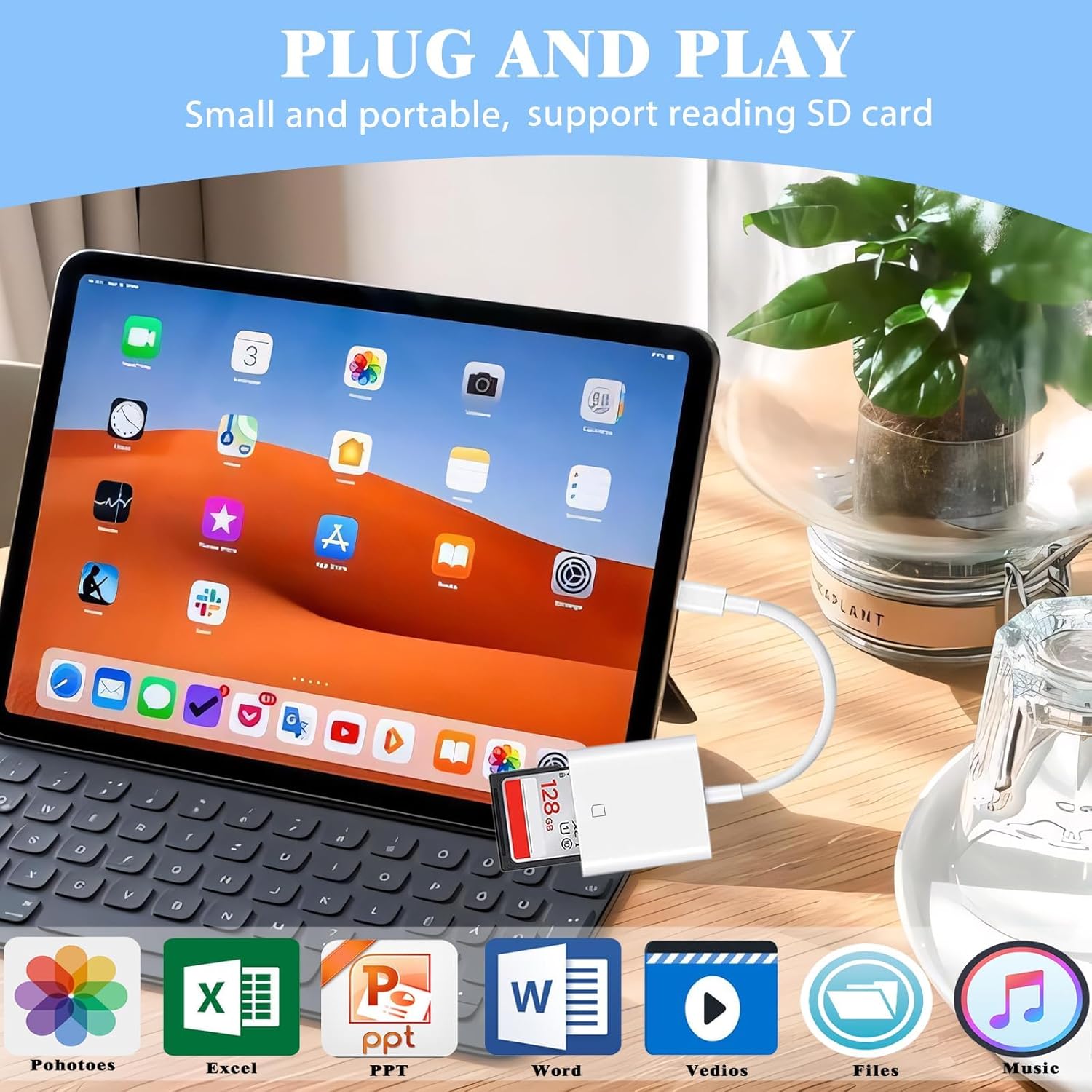 Thumbnail 3 de iPhone USB-C SD Card Reader: USB C Adapter for iPhone, iPad, MacBook, Galaxy & Android