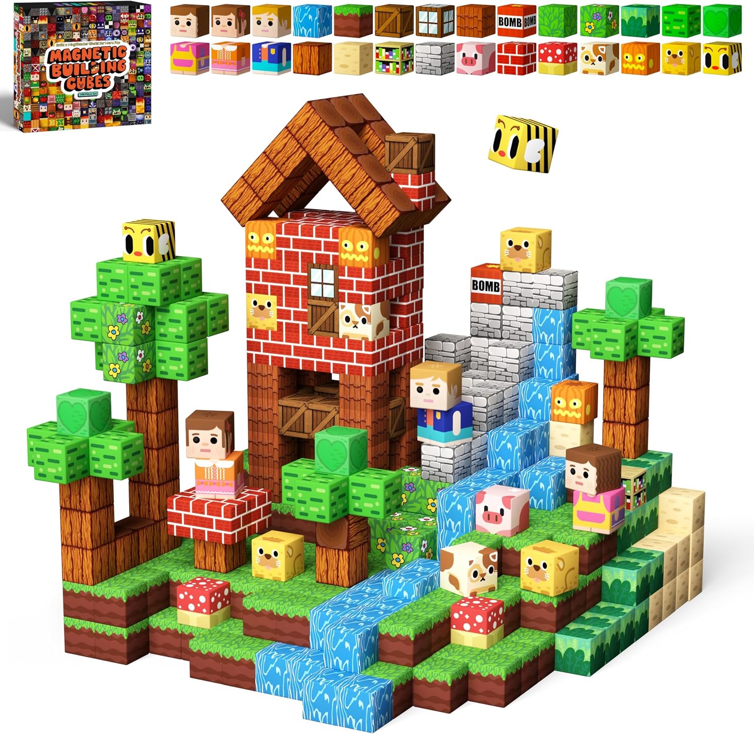 Detalle de KIDCHEER Bloques magnéticos 100 piezas